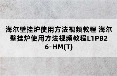 海尔壁挂炉使用方法视频教程 海尔壁挂炉使用方法视频教程L1PB26-HM(T)